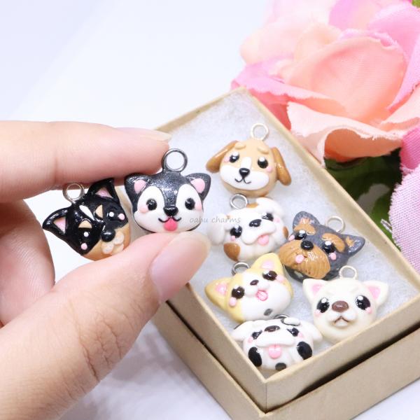 Doggy Head Polymer Clay Charm (8 styles available) picture
