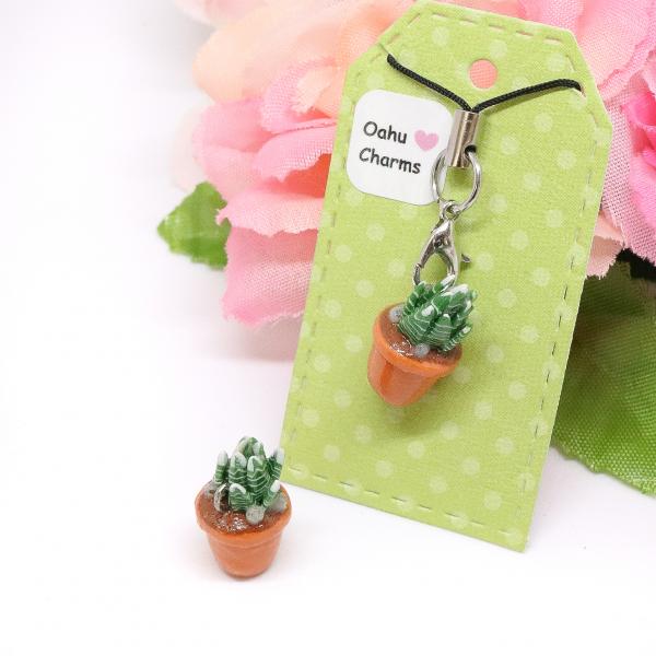 Haworthia Zebra Pot Polymer Clay Charm picture