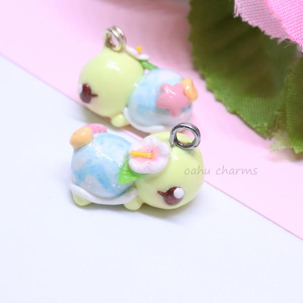 Beach Turtle Polymer Clay Charm picture