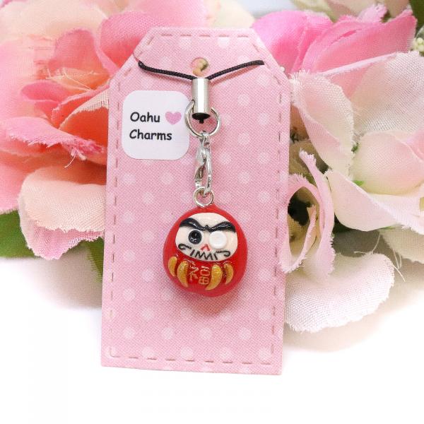 Daruma Polymer Clay Charm picture