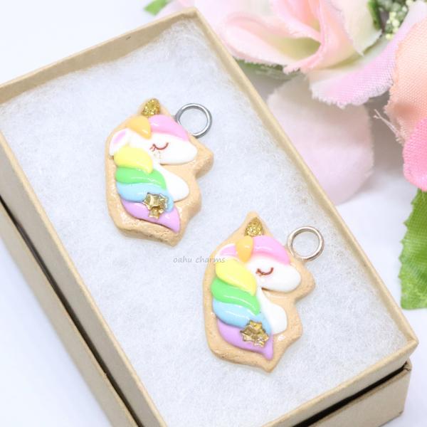 Unicorn Cookie Polymer Clay Charm picture