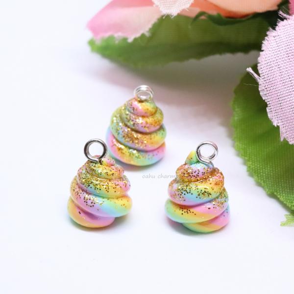 Glitter Rainbow Poop Polymer Clay Charm picture