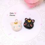 Artemis and Luna Polymer Clay Charm Pair
