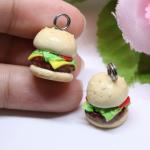 Chubby Hamburger Polymer Clay Charm