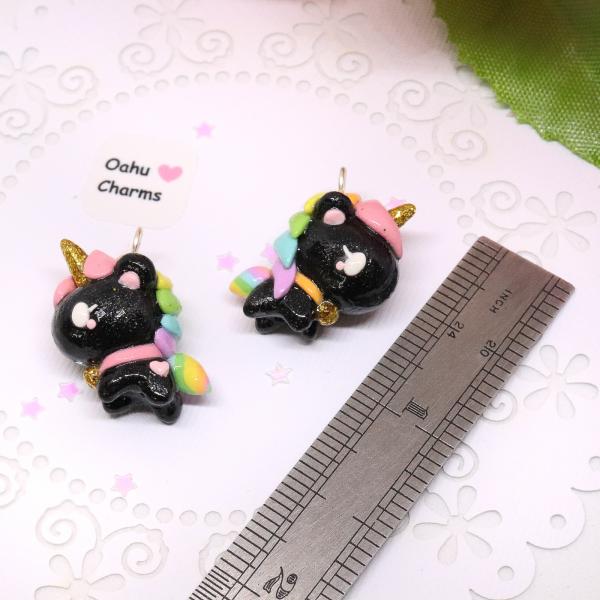 Black Unicorn Polymer Clay Charm picture