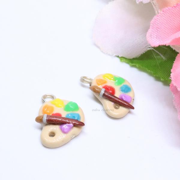 Rainbow Paint Palette Polymer Clay Charm picture