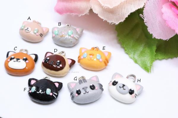 Kitty Head Polymer Clay Charm (8 styles available)