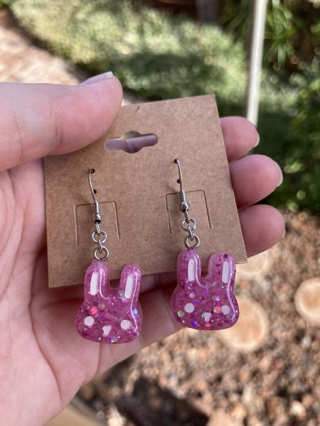 Bubblegum Pink Bunny Earrings picture