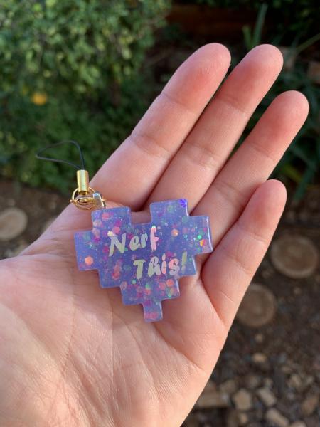 8-Bit Heart Phone Charm- Nerf This!