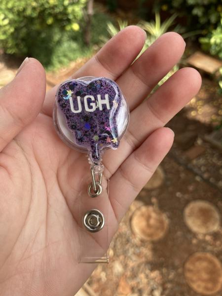 Purple Ugh Badge Reel