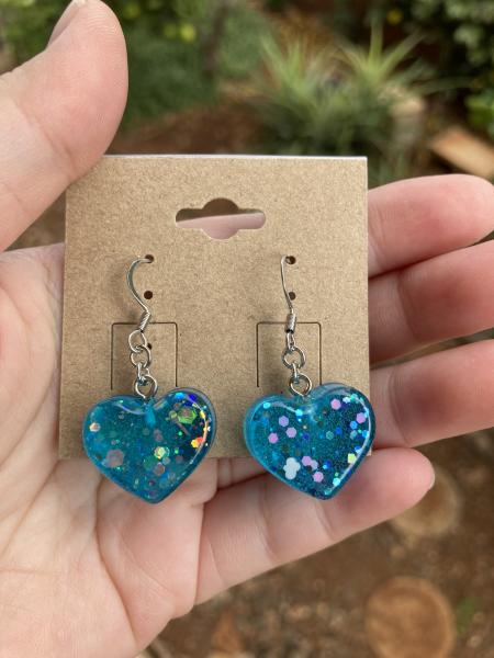 Blue Heart Earrings