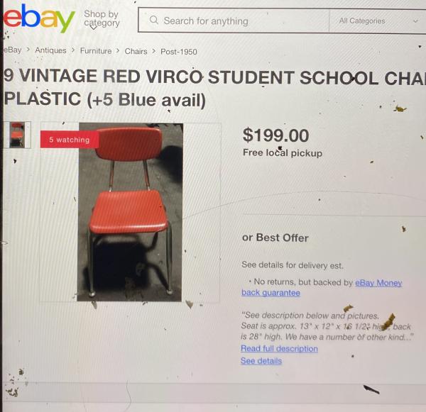 Painted Virco Student Chairs picture