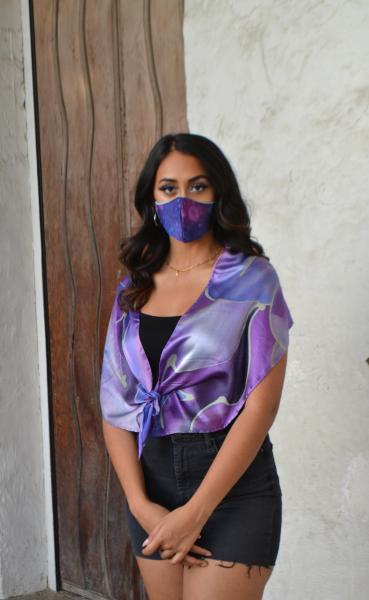 Purple paisley scarf-mask picture