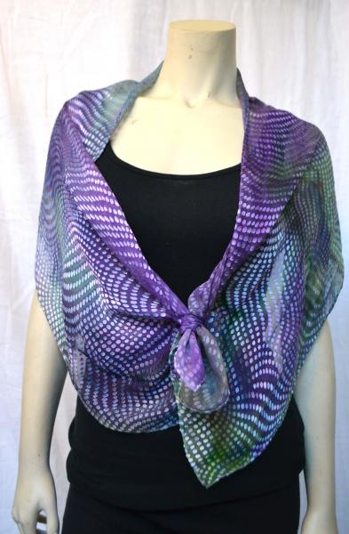 Purple green dots scarf