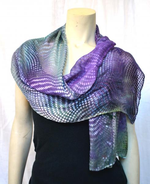 Purple green dots scarf picture