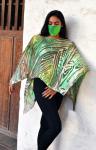 Green forest Devore poncho