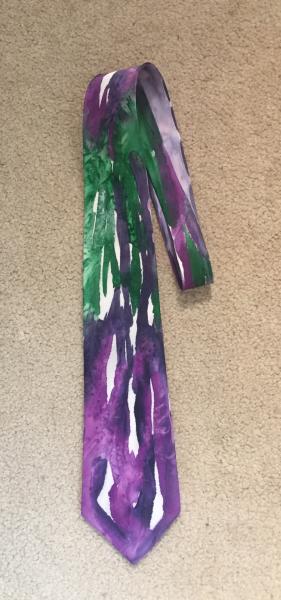 Purple green Abstract  tie