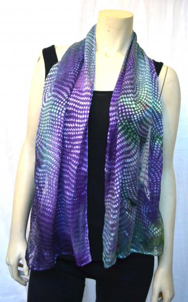 Purple green dots scarf picture