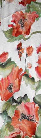 Red poppy silk scarf picture