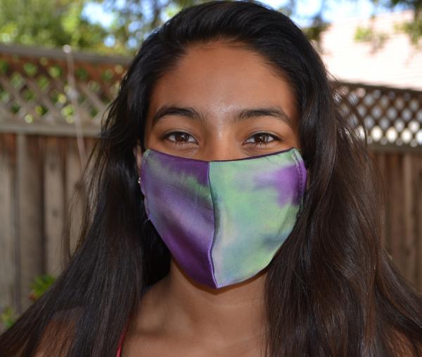 Purple green scarf-Mask picture