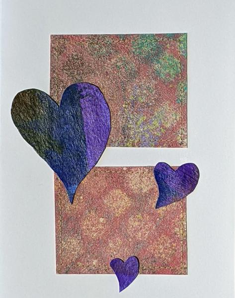 card - 3 hearts Series #1 ; 5"x7"