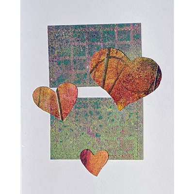 card - 3 hearts Series #3 ; 5"x6.5" picture