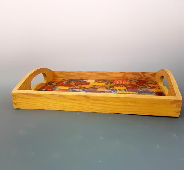 Serving Tray - Polymer clay Mosaic - Brown picture