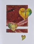 card - 3 hearts Series #9 ; 5"x7"