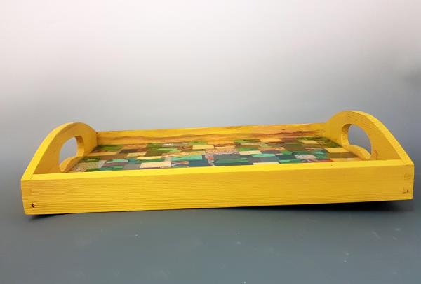 Serving Tray, Polymer Clay Mosaic - Green picture