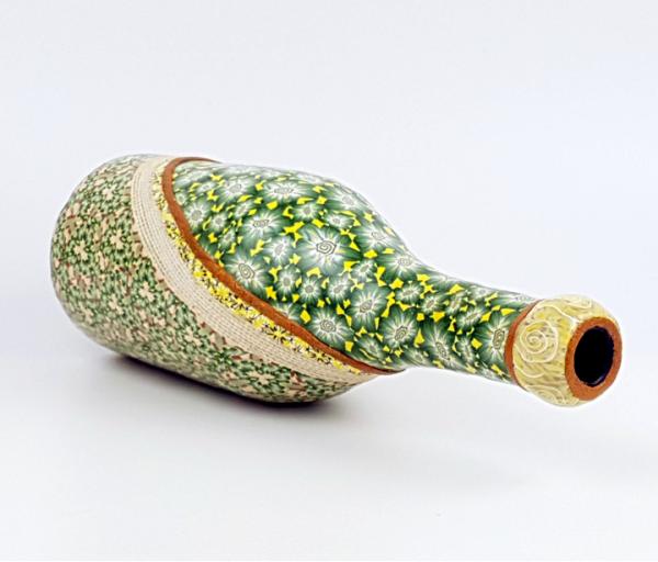 Vase bottle - Flora and Fauna (green, yellow, brown) picture