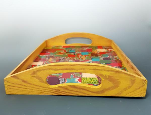 Serving Tray - Polymer clay Mosaic - Red picture