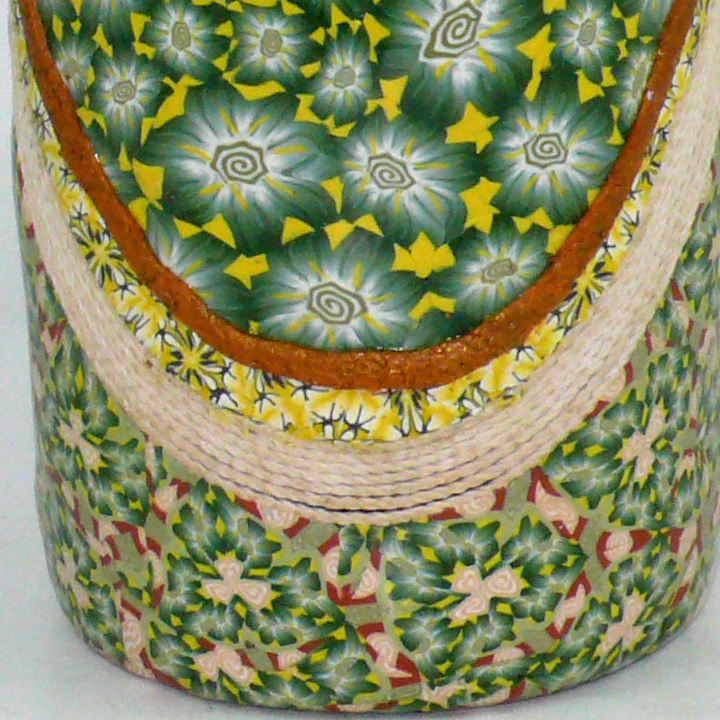 Vase bottle - Flora and Fauna (green, yellow, brown) picture