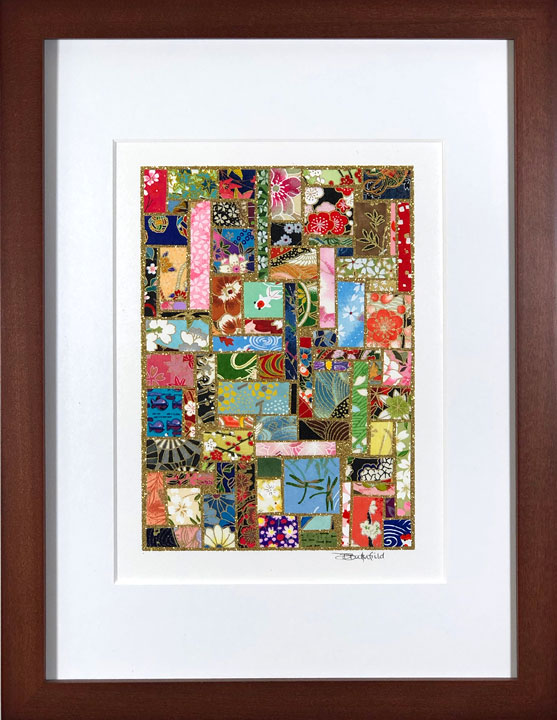 Blessings Counted - 9"x12" Framed, Matted Washi Mosaic picture