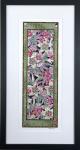 Exotic Purple Flowers - 10" x 20" Framed, Matted Washi Mosaic