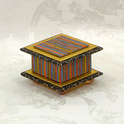 Earthy Stripes Washi Covered Box, 3"x3" (brim to brim); 2" tall picture