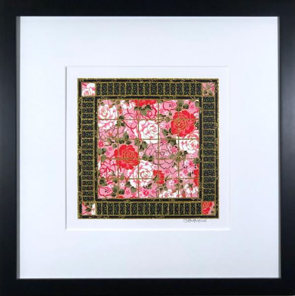 Heavenly Scent - 12.5" x 12.5" Framed, Matted Washi Mosaic