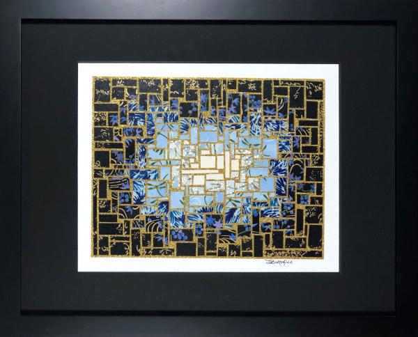 Flashes of Light - 11"x14" Framed, Matted Washi Mosaic
