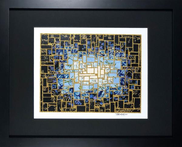 Flashes of Light - 11"x14" Framed, Matted Washi Mosaic picture