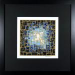 Flashes of Light - 12.5" x 12.5" Framed, Matted Washi Mosaic