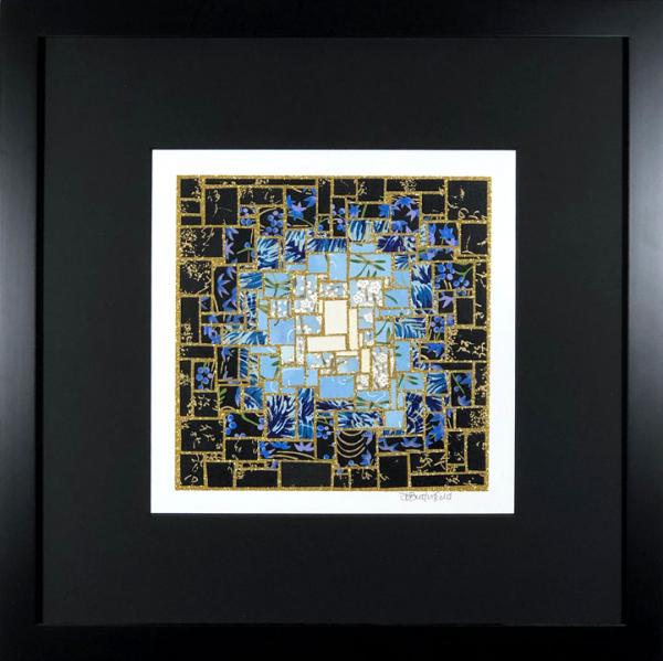 Flashes of Light - 12.5" x 12.5" Framed, Matted Washi Mosaic picture