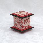 Bright Red Cherry Washi Covered Box, 3"x3" (brim to brim); 3.38" tall