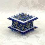 Blue Bell Washi Covered Box, 3"x3" (brim to brim); 2" tall