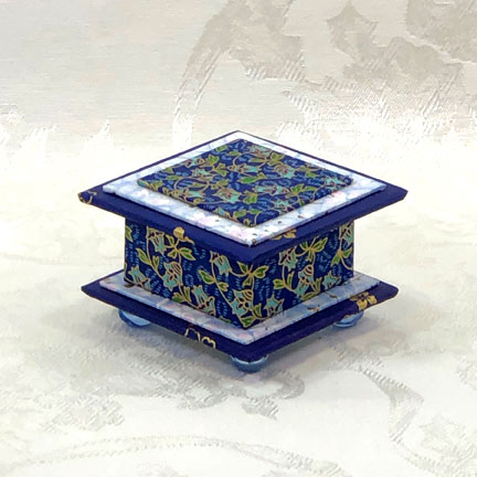 Blue Bell Washi Covered Box, 3"x3" (brim to brim); 2" tall picture