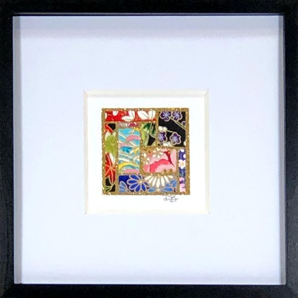 Mixed Color 001  - 6"x6" Framed, Matted Washi Mosaic