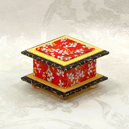 Red Coffee Washi Covered Box, 3"x3" (brim to brim); 2" tall picture