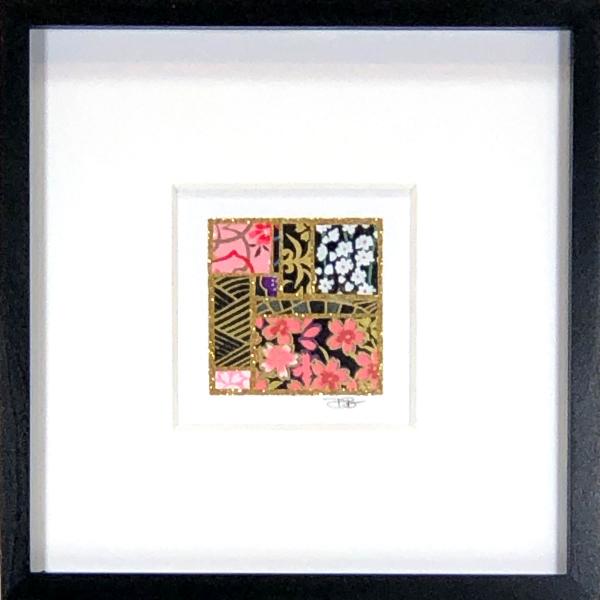 Blacks 001  - 6"x6" Framed, Matted Washi Mosaic