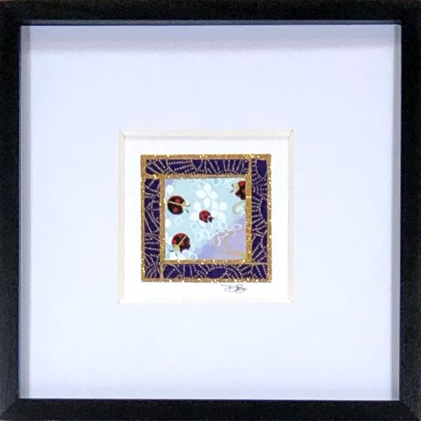 Ladybug 002  - 6"x6" Framed, Matted Washi Mosaic