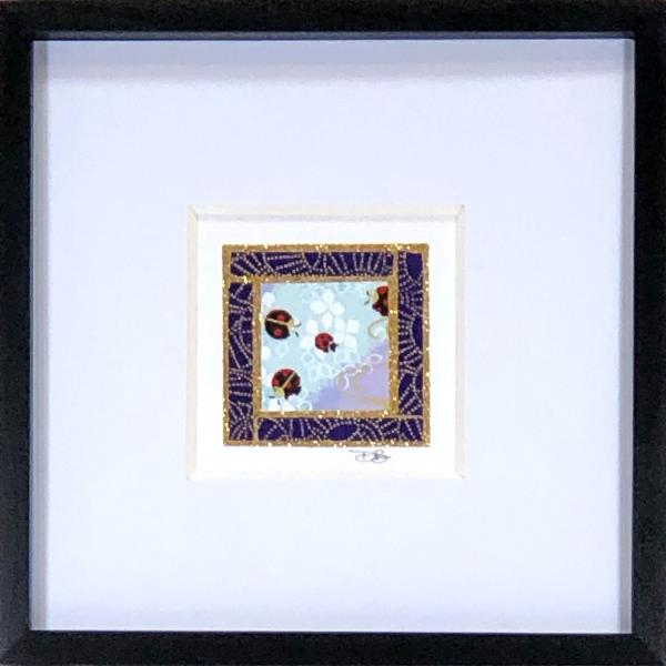 Ladybug 002  - 6"x6" Framed, Matted Washi Mosaic picture