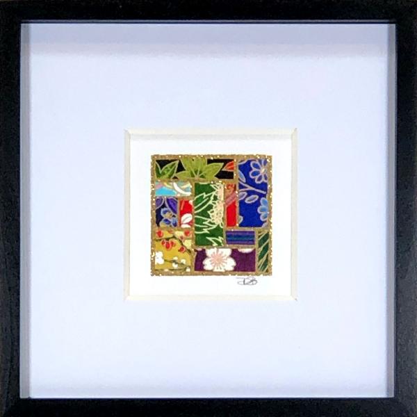 Mixed Color 002 - 6"x6" Framed, Matted Washi Mosaic