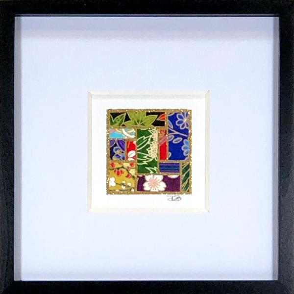 Mixed Color 002 - 6"x6" Framed, Matted Washi Mosaic picture